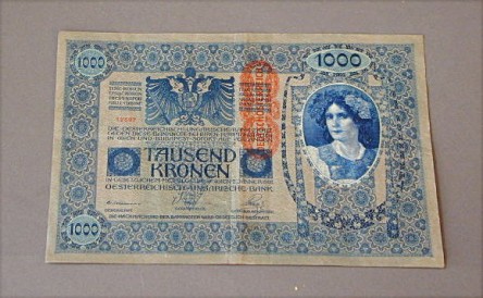Banknote 'Thousand Crowns', Heinrich Lefler